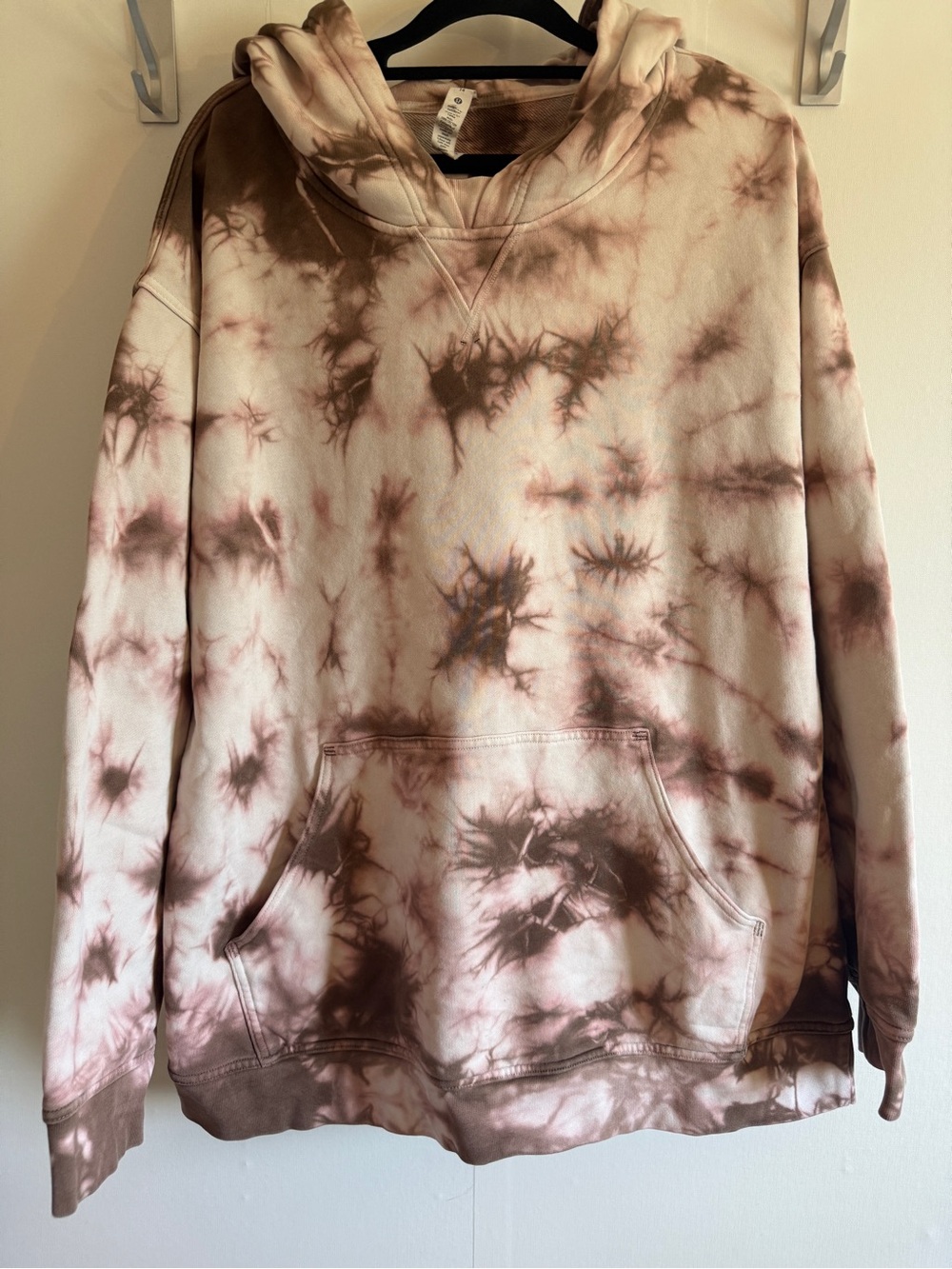 Lululemon Tie Dye Scuba Hoodie Size 14 Pink Brown Oversized Cotton